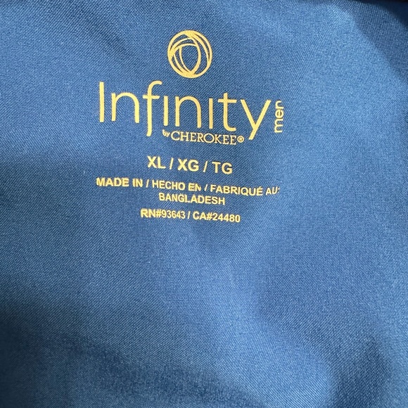 Cherokee Infinity CK900A Scrub Top Men’s XL Royal Blue Vneck Short Sleeve - Picture 3 of 4